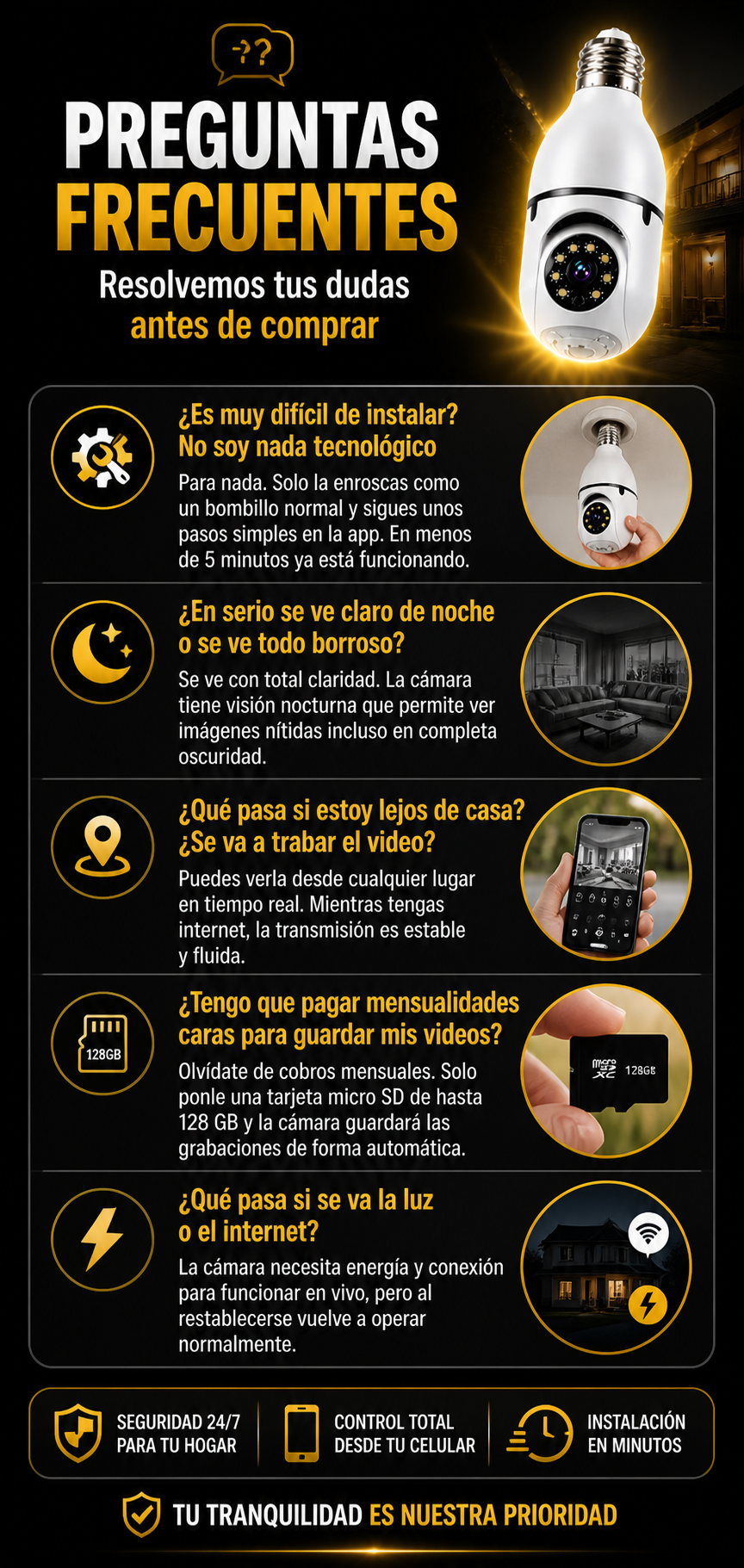 Camara Bombillo De Seguridad 360 NovaGuard