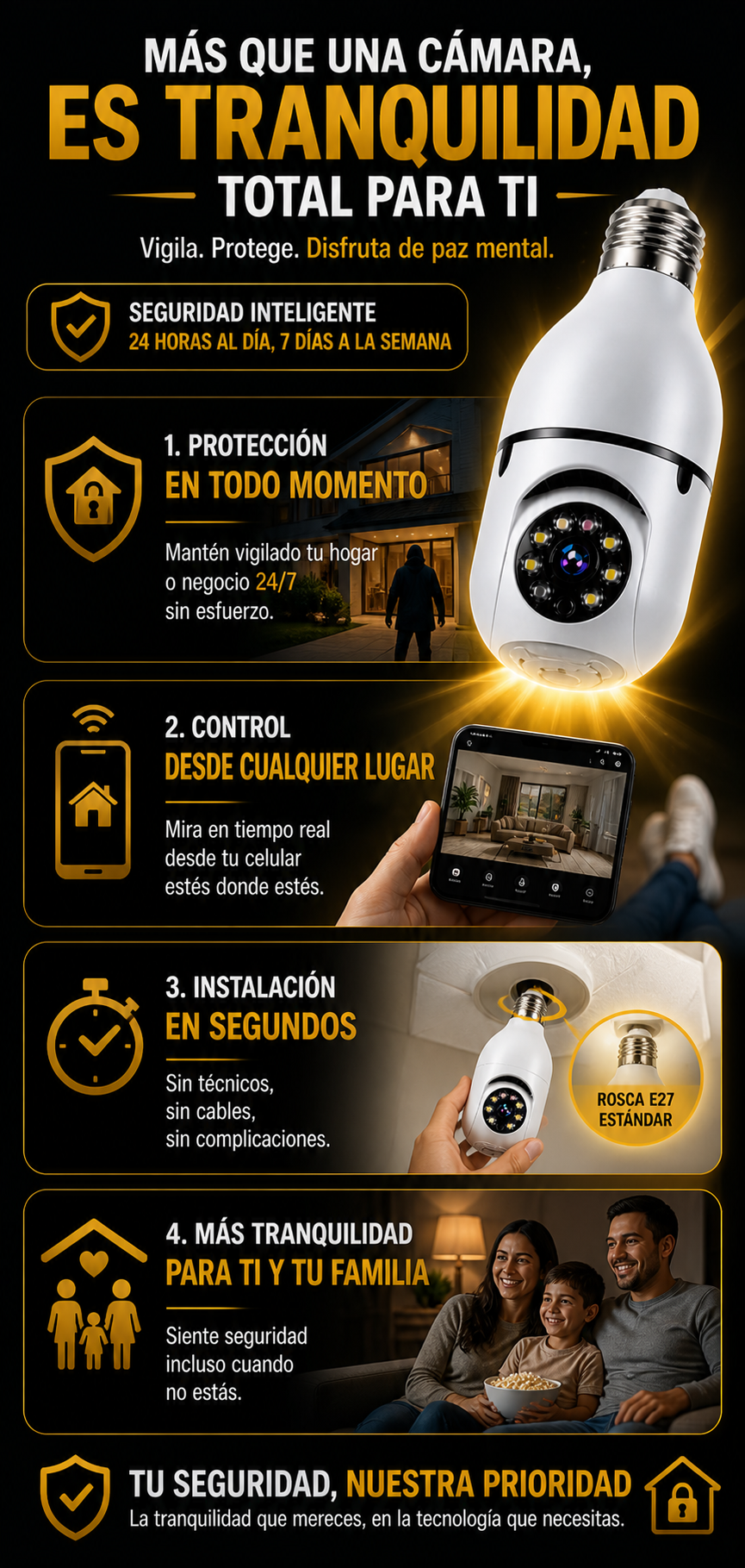 Camara Bombillo De Seguridad 360 NovaGuard