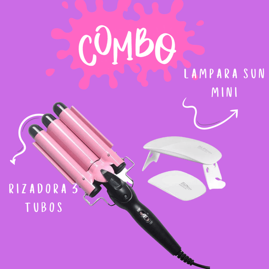 COMBO RIZADOR 3 TUBOS + MINI LAMPARA SUN - SuperNova Shop